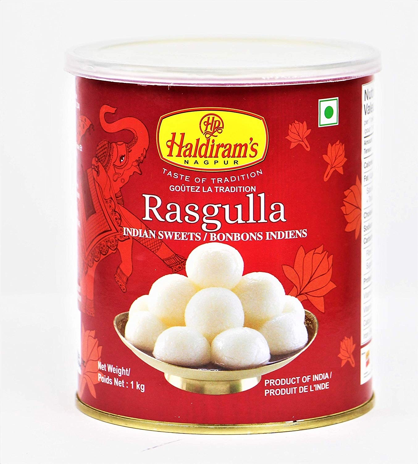 Haldirams Rasagulla Tin 1kg