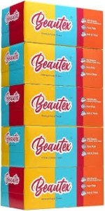 Beautex Box Tissue, 3 ply, 100ct Pack of 5 